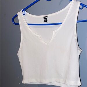 SHEIN White Ribbed Tank Top